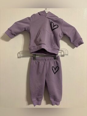 Purple Hoodie & Jogger Set - Kids Bottoms